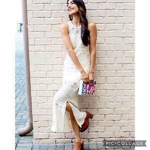 BB Dakota Crochet You Love Me Dress in Unbleached. Size XS. NWOT